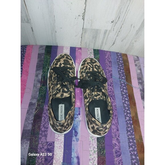 Steve Madden Cheetah Print Emmi Flatform Sneakers Size 10 - Picture 9 of 11